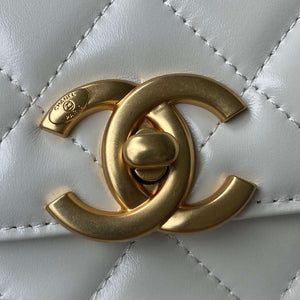 Chanel AS2649 Woc Wallet on Chain with Gold Charm Small Vintage Calfskin Bag White - Default Title - View 3