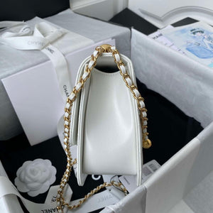 Chanel AS2649 Woc Wallet on Chain with Gold Charm Small Vintage Calfskin Bag White - Default Title - View 4