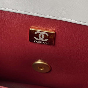 Chanel AS2649 Woc Wallet on Chain with Gold Charm Small Vintage Calfskin Bag White - Default Title - View 9