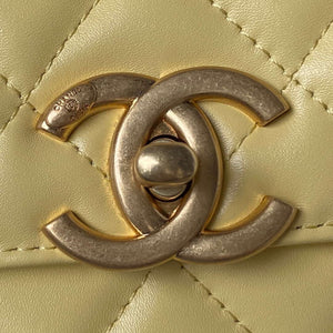 Chanel AS2649 Woc Wallet on Chain with Gold Charm Small Vintage Calfskin Bag Yellow - Default Title - View 3
