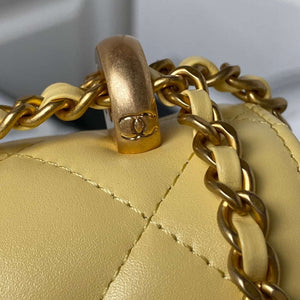 Chanel AS2649 Woc Wallet on Chain with Gold Charm Small Vintage Calfskin Bag Yellow - Default Title - View 5