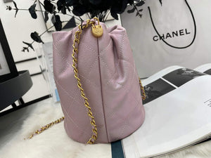 Chanel AS2859 Bucket Bag Shoulder Bag Shiny Grained Calfskin Light Pink - Default Title - View 4