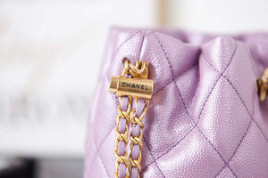 Chanel AS2859 Bucket Bag Shoulder Bag Shiny Grained Calfskin Purple - Default Title - View 5