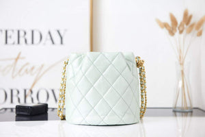 Chanel AS2859 Bucket Bag Shoulder Bag Shiny Grained Calfskin Light Green - Default Title - View 4