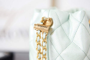 Chanel AS2859 Bucket Bag Shoulder Bag Shiny Grained Calfskin Light Green - Default Title - View 5