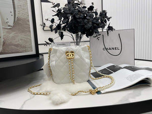 Chanel AS2859 Bucket Bag Lambskin White - Default Title - View 1