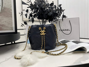 Chanel AS2859 Bucket Bag Lambskin Navy blue - Default Title - View 1