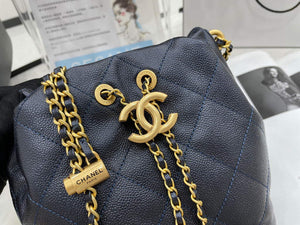 Chanel AS2859 Bucket Bag Lambskin Navy blue - Default Title - View 3