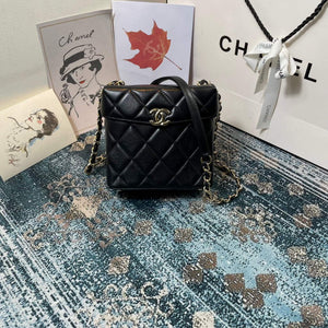 Chanel AS2877 Small Box Bag Lambskin Gold Metal Black - Default Title - View 1