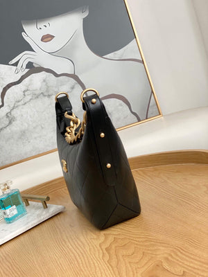 Chanel AS2910 Hobo Handbag Calfskin Black Gold - Default Title - View 5