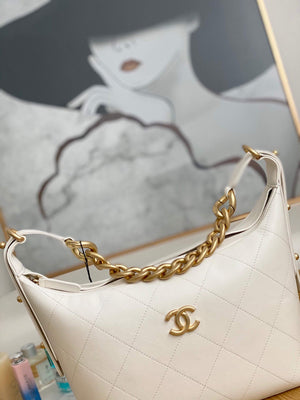 Chanel AS2910 Hobo Handbag Calfskin White Gold - Default Title - View 3