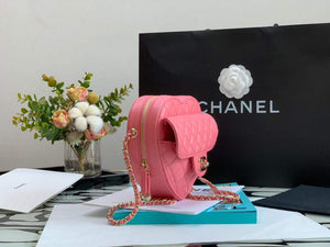 Chanel AS3191 Large Heart Bag Lambskin Rose Red - Default Title - View 6