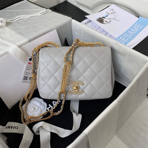 Chanel AS2975 Small Flap Bag Lambskin Gray - Default Title - View 1