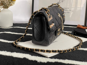 Chanel AS2979 Small Flap Bag Lambskin Glass Pearls Black - Default Title - View 3