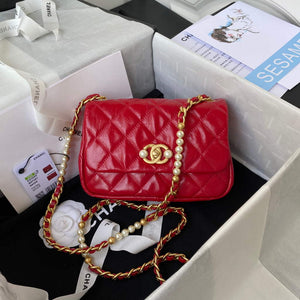 Chanel AS3000 Mini Flap Bag Calfskin Red - Default Title - View 1