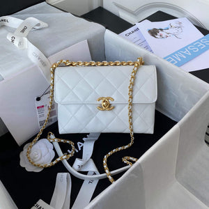 Chanel AS3011 Small Flap Bag Lambskin White - Default Title - View 1