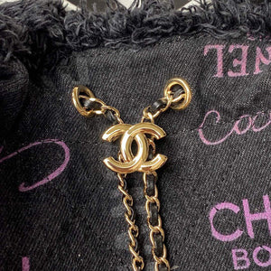 Chanel AS3027 Bucket Bag Printed Denim Gold Black - Default Title - View 3