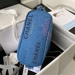 Chanel AS3027 Bucket Bag Printed Denim Gold Blue - Default Title - View 5