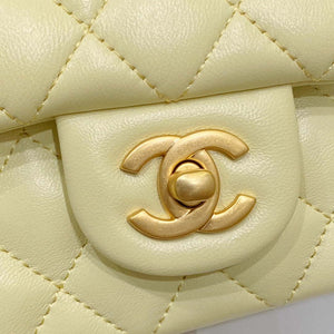 Chanel AS3041 Flap Classic Bag CF Camellia Lambskin Light Yellow Gold - Default Title - View 8