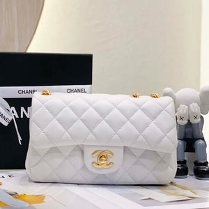Chanel AS3041 Flap Classic Bag CF Camellia Lambskin White Gold - Default Title - View 3