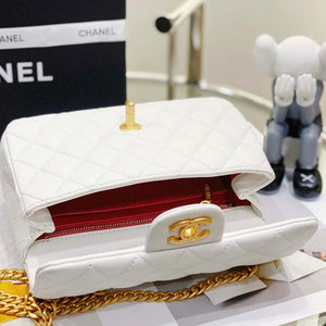 Chanel AS3041 Flap Classic Bag CF Camellia Lambskin White Gold - Default Title - View 7