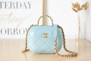 Chanel Small Vanity Case Lambskin gold-tone metal AS3066 Blue - Default Title - View 1
