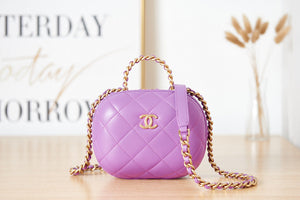 Chanel Small Vanity Case Lambskin gold-tone metal AS3066 Purple - Default Title - View 1