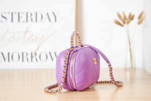 Chanel Small Vanity Case Lambskin gold-tone metal AS3066 Purple - Default Title - View 3