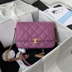 Chanel AS3103 Chanel 19 Handbag Calfskin Purple - Default Title - View 1