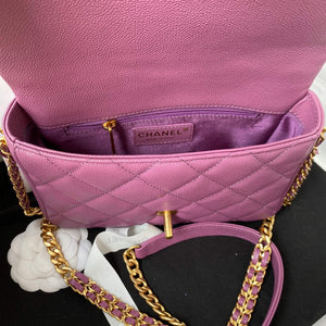 Chanel AS3103 Chanel 19 Handbag Calfskin Purple - Default Title - View 7