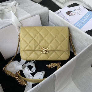 Chanel AS3108 Chanel Flap bag Grained Calfskin Yellow - Default Title - View 1
