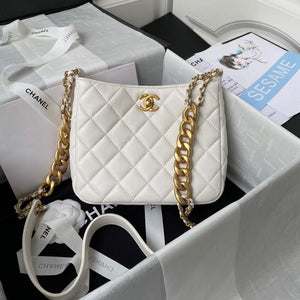 Chanel AS3112 Hobo Handbag Lambskin White - Default Title - View 1