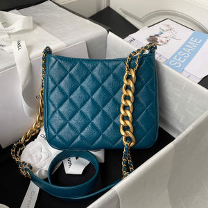 Chanel AS3111 Hobo Small Handbag Lambskin Blue - Default Title - View 2