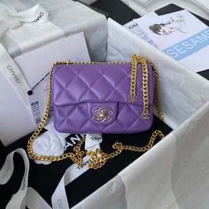 Chanel AS3113 Mini Flap Bag Lambskin Purple - Default Title - View 1
