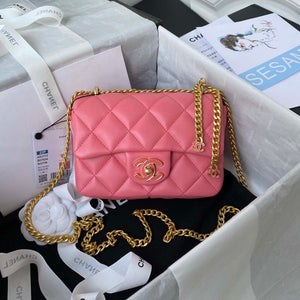 Chanel AS3113 Mini Flap Bag Lambskin Rose Red - Default Title - View 1