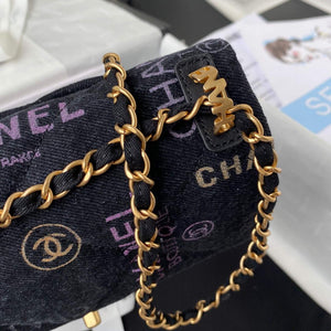 Chanel AS3134 Small Flap Bag Printed Denim Black - Default Title - View 4