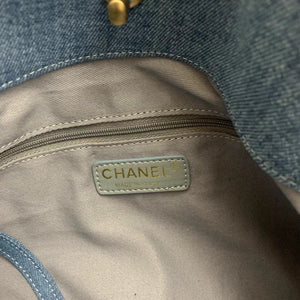 Chanel Maxi Hobo Bag AS3156 Printed denim gold-tone metal Blue - Default Title - View 9