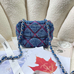 Chanel AS3187 22A Beach Denim mini saddle bag Denim blue - Default Title - View 3