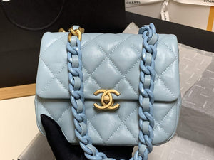 Chanel AS3205 Mini Flap bag lambskin gold Blue - Default Title - View 2