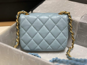 Chanel AS3205 Mini Flap bag lambskin gold Blue - Default Title - View 4