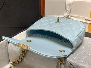 Chanel AS3205 Mini Flap bag lambskin gold Blue - Default Title - View 7