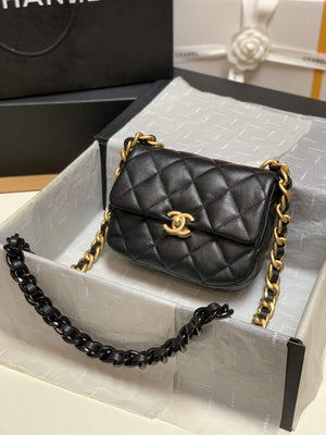 Chanel AS3205 Mini Flap bag lambskin gold Black - Default Title - View 1