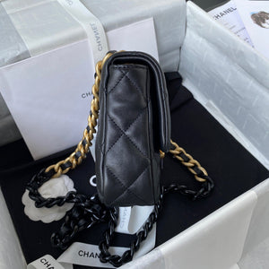 Chanel Mini Flap Bag Lambskin Gold-Tone Metal AS3205 Black - Default Title - View 5