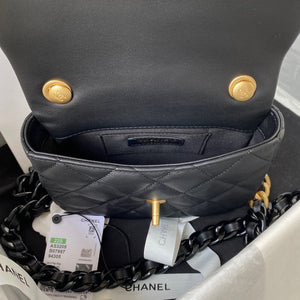 Chanel Mini Flap Bag Lambskin Gold-Tone Metal AS3205 Black - Default Title - View 7
