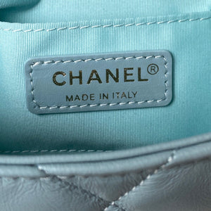 Chanel Mini Flap Bag Lambskin Gold-Tone Metal AS3205 Blue - Default Title - View 8