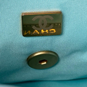 Chanel Mini Flap Bag Lambskin Gold-Tone Metal AS3205 Blue - Default Title - View 9