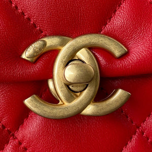 Chanel Mini Flap Bag Lambskin Gold-Tone Metal AS3205 Red - Default Title - View 3