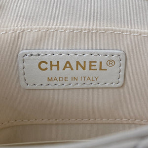 Chanel Mini Flap Bag Lambskin Gold-Tone Metal AS3205 White - Default Title - View 8