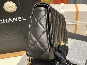 Chanel AS3206 Small Flap bag lambskin gold Black - Default Title - View 5