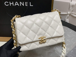 Chanel AS3206 Small Flap bag lambskin gold White - Default Title - View 2